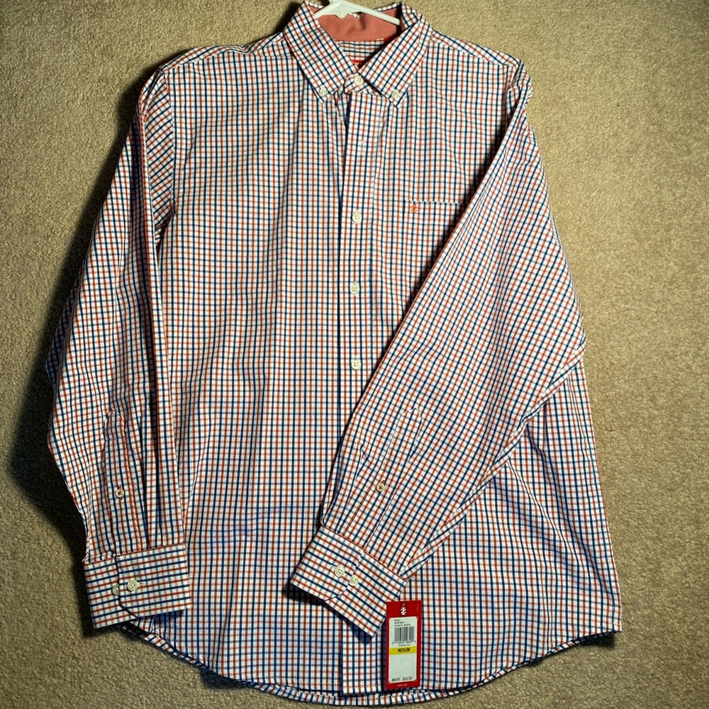 IZOD Men’s Button Down Dress Shirt New with Tags (Medium)